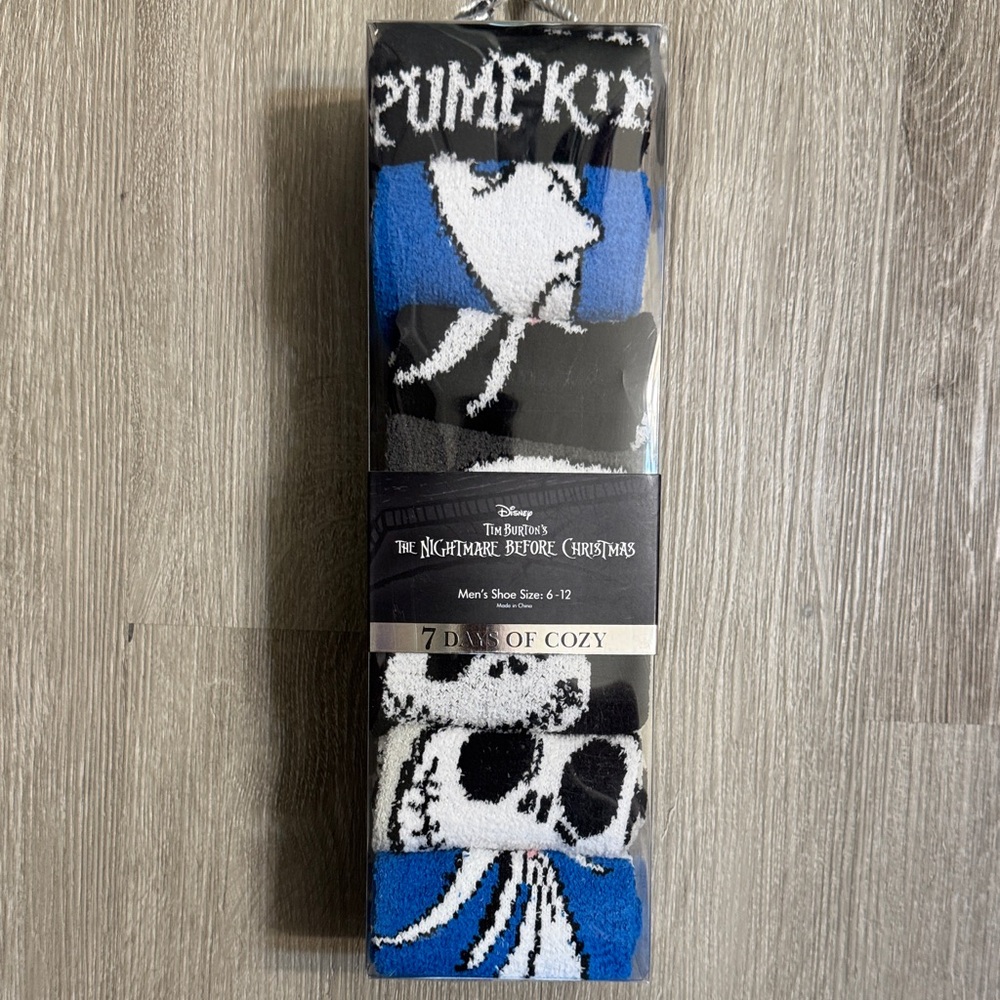 Disney The Nightmare Before Christmas Men's Socks - Blue, Black, and White